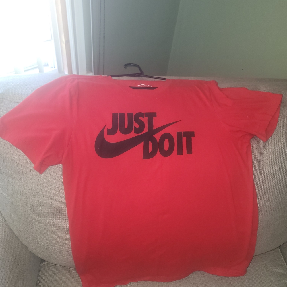 Nike Red T-Shirt with Black Slogan